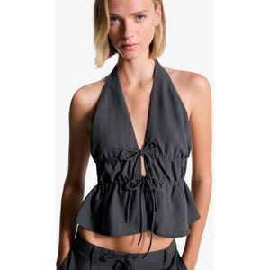 Bershka Haltertop Dames M Grijs