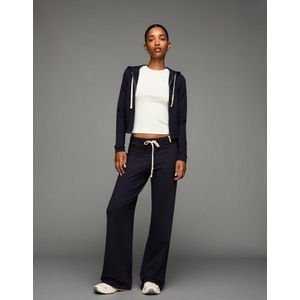 Bershka Velours Broek Dames L Marineblau