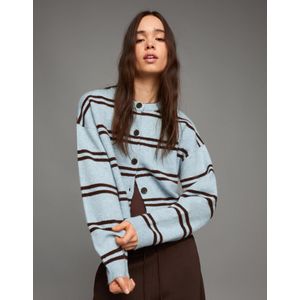 Bershka Vest Met Knopen En Strepen Dames S Turkoois