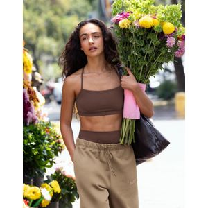 Bershka Sneldrogende En Ademende Top Met Bandjes Dames L Bruin