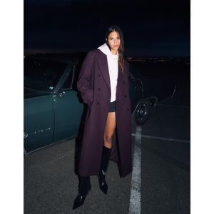 Bershka Oversized Wollen Jas Dames M-L Bordeaux