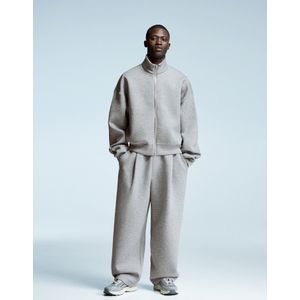 Bershka Technische Broek Met Bandplooien Heren Xl Grijs