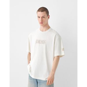 Bershka One Piece T-Shirt Met Korte Mouw Heren S Ecru