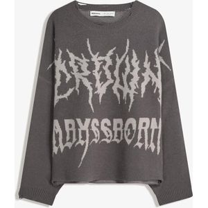 Bershka Cropped Jacquard Trui Heren L Grijs