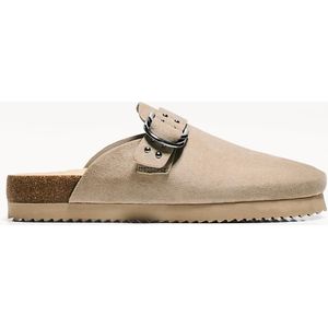 Bershka Clogs Met Gesp En Studs Dames 35 Taupe
