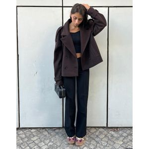 Bershka Zachte Trenchcoat Dames L Bruin