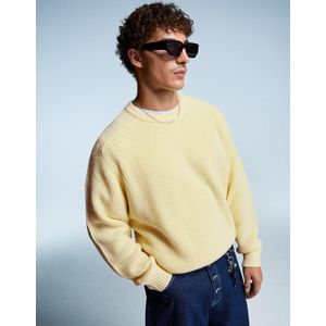 Bershka Trui Van Wolmix Met Parelsteek Heren M Geel