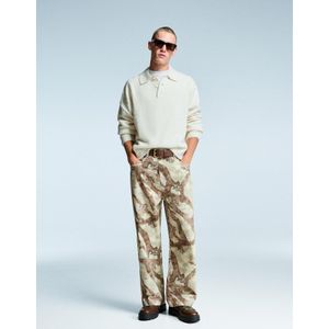 Bershka Baggy Jeans Met Print Heren 44 Groen