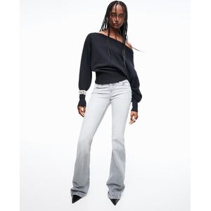 Bershka Low Waist Bootcut Jeans Dames 42 Grijs