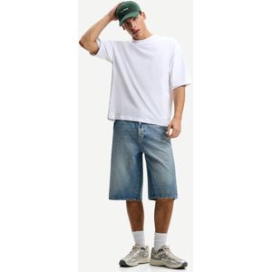 Bershka Denim Skater Bermuda Heren 40 Gewassen Blauw