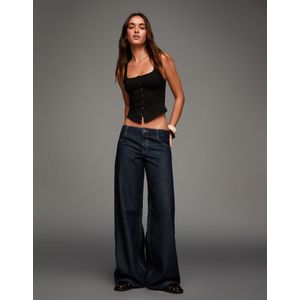 Bershka Top Met Vierkante Halslijn En Haakjessluiting Dames M Zwart