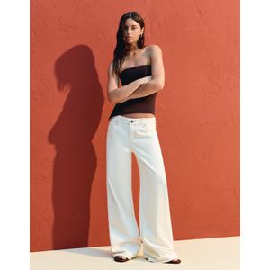 Bershka Boyfriend Jeans Dames 34 Ecru
