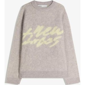 Bershka Trui Met Opgeruwd Effect En Print Heren Xl Grijs