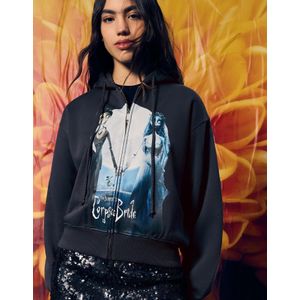 Bershka Hoodie Met Corpse Bride-Print Dames M Donkergrijs