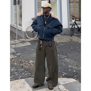 Bershka Megabaggy Gewaxte Broek Heren 42 Kaki