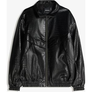 Bershka Jack Met Leereffect En Dierenprint Heren S Zwart