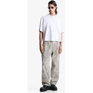 Bershka Super Baggy Broek Met Print Heren 40 Ecru