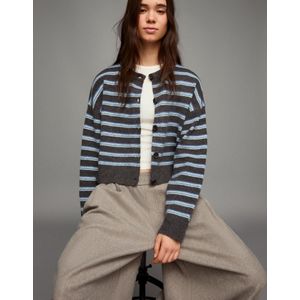 Bershka Vest Met Knopen En Strepen Dames Xs Bruin