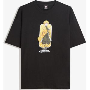 Bershka Demon Slayer T-Shirt Met Korte Mouw Heren M Zwart