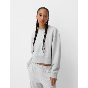Bershka Basic Sweatshirt Dames Xs Grijs