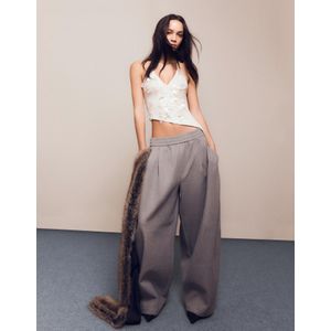 Bershka Asymmetrische Top Met Bandjes En Lovertjes Dames L Gebroken Wit