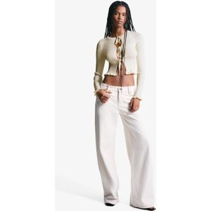 Bershka Vest Met Volant En Strik Dames S Ecru