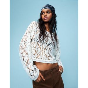 Bershka Rustieke Trui Dames L Ecru