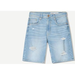 Bershka Gescheurde Denim Bermuda Heren 44 Lichtblauw