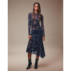 Bershka Midirok Met Print Dames S Marineblau