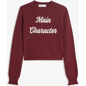 Bershka Trui Met Print Dames S Bordeaux