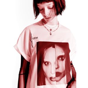 Bershka T-Shirt Met Korte Mouw En Lady Gaga-Print Dames Xxs Gebroken Wit