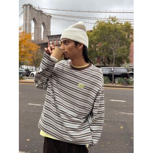 Bershka T-Shirt Met Retro Print En Lange Mouw Heren Xl Lichtblauw