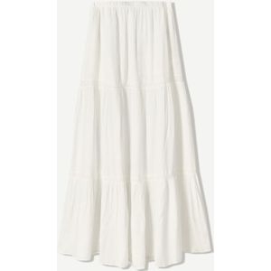 Bershka Halflange Rok Met Kanten Afwerking Dames M Wit