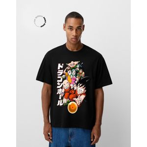 Bershka Dragon Ball T-Shirt Met Korte Mouw Heren S Zwart