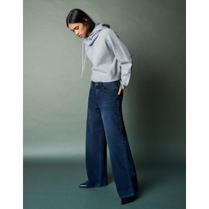 Bershka Jeans Met Wijde Pijpen Dames 38 Donkerblauw