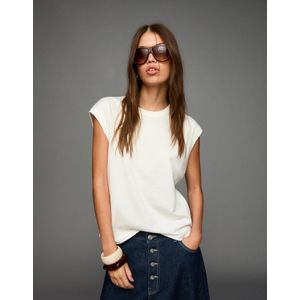 Bershka Mouwloze Top Dames S Gebroken Wit