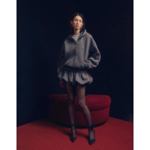 Bershka Glanzende Minirok Met Effect Van Synthetisch Rubber Dames L Donkergrijs