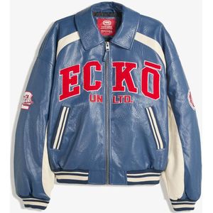 Bershka Ecko Unltd Jack Met Leereffect Heren M Marineblau