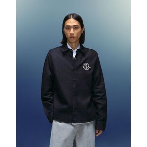 Bershka Oversized Denim Overhemd Heren L Blauw