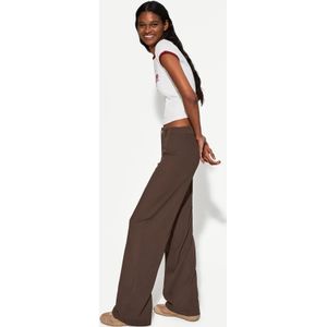 Bershka Wide Leg Broek Dames 42 Bruin