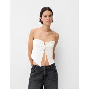 Bershka Strapless Top Dames S Wit