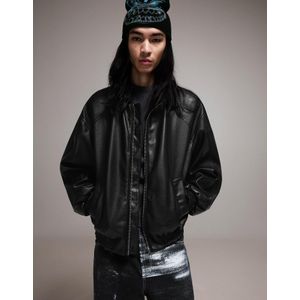 Bershka Jack Met Leereffect Heren M Zwart