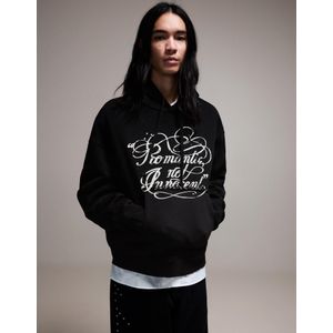 Bershka Hoodie Met Print Heren M Zwart