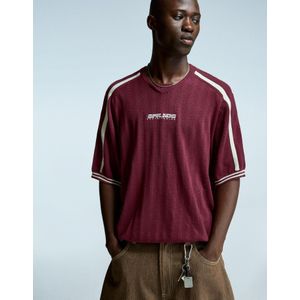 Bershka Sportief T-Shirt Met Korte Mouw Heren Xs Bordeaux