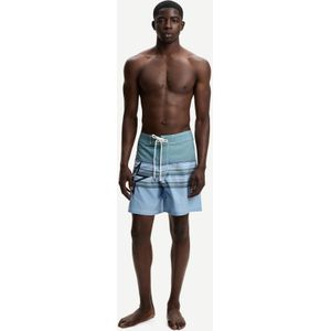 Bershka Lange Zwembroek Met Print Heren Xl Groen