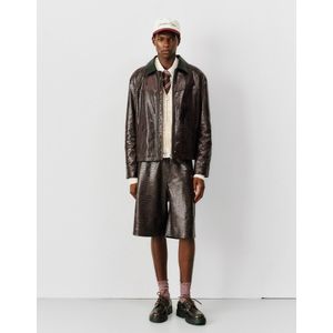 Bershka Jas Met Leereffect Heren L Bruin