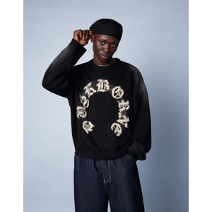 Bershka Trui Met Print Heren S Zwart