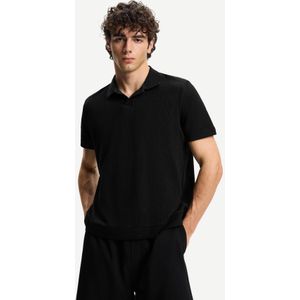 Bershka Polo Met Structuur Heren S Zwart