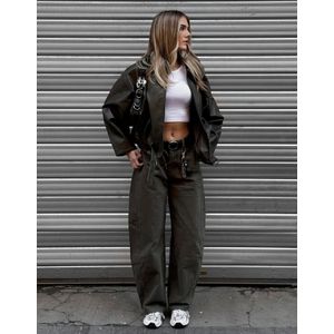 Bershka Barrelbroek Dames 32 Kaki