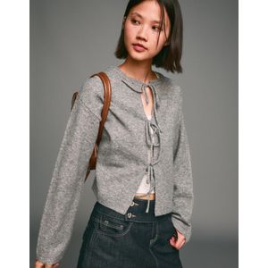 Bershka Vest Met Strik Dames Xs Grijs